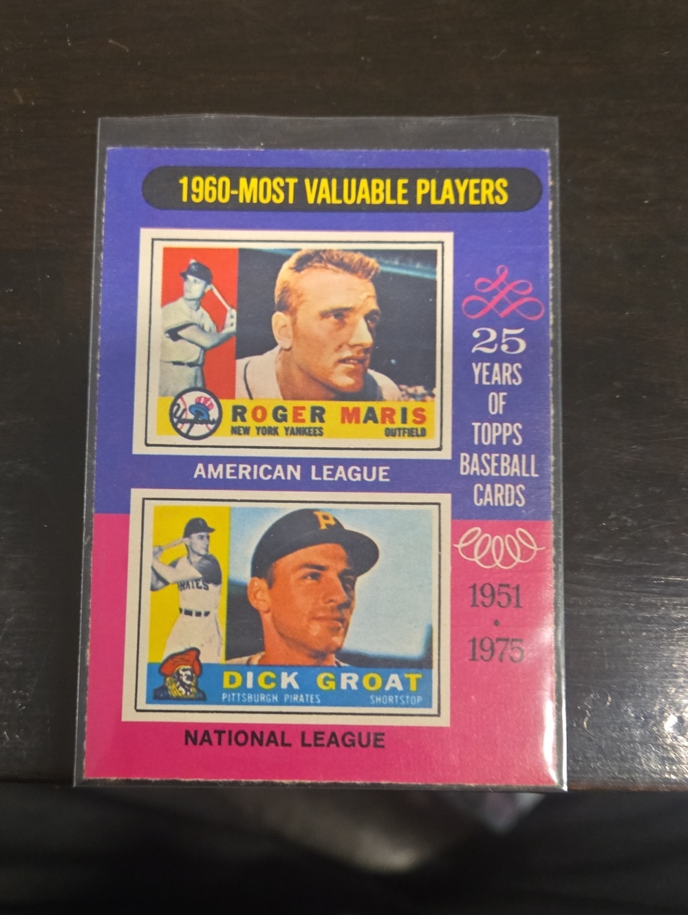 1975 O-Pee-Chee (OPC) #198 1960 MVPs Roger Maris / Dick Groat - RARE Canadian